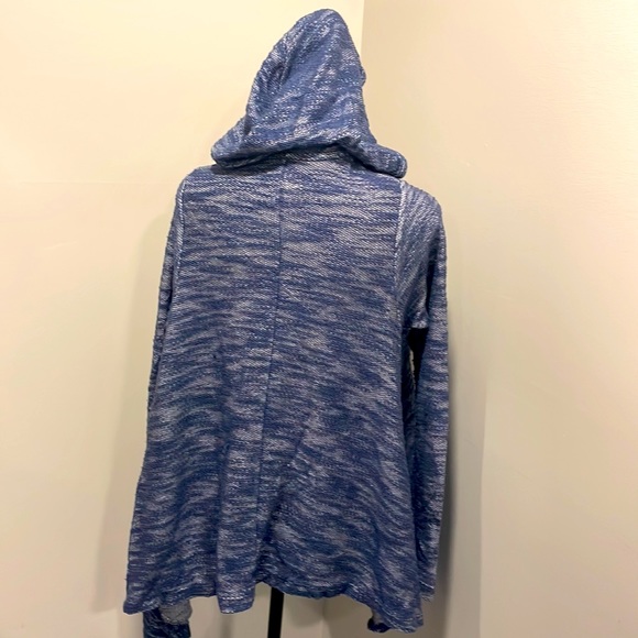 Hollister Blue Grey Mélange Open Front Cardigan with Hood - Picture 5 of 10